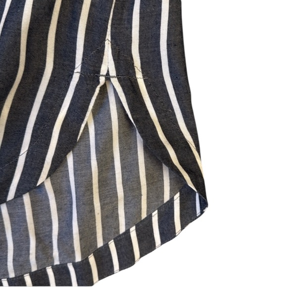 Banana Republic Striped Parker Tunic Fit Shirt Gray Button Up Long Sleeve Medium - Picture 7 of 10